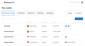 Houzz CRM example