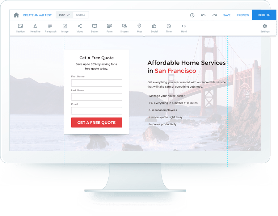 Landing page